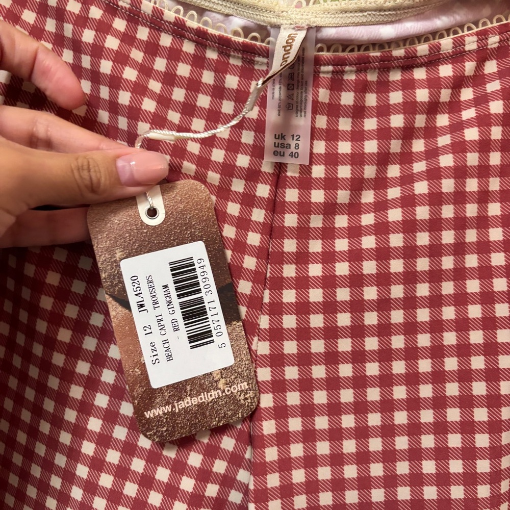 NWT Jaded London Freda Gingham Swim Capri Trousers Size 8 - Picture 5 of 8